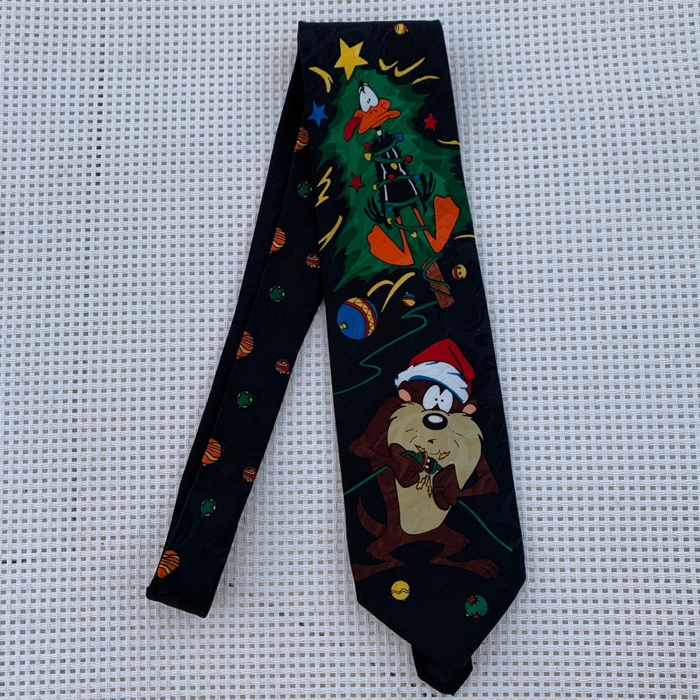 Christmas Necktie Daffy Duck and Tasmanian Devil - Picture 2 of 7